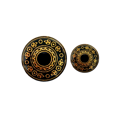 Black & Golden Color 1 Hole Traditional Metal Buttons