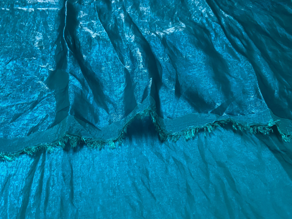 Luxuries Teal Blue Heavy Fendi Silk