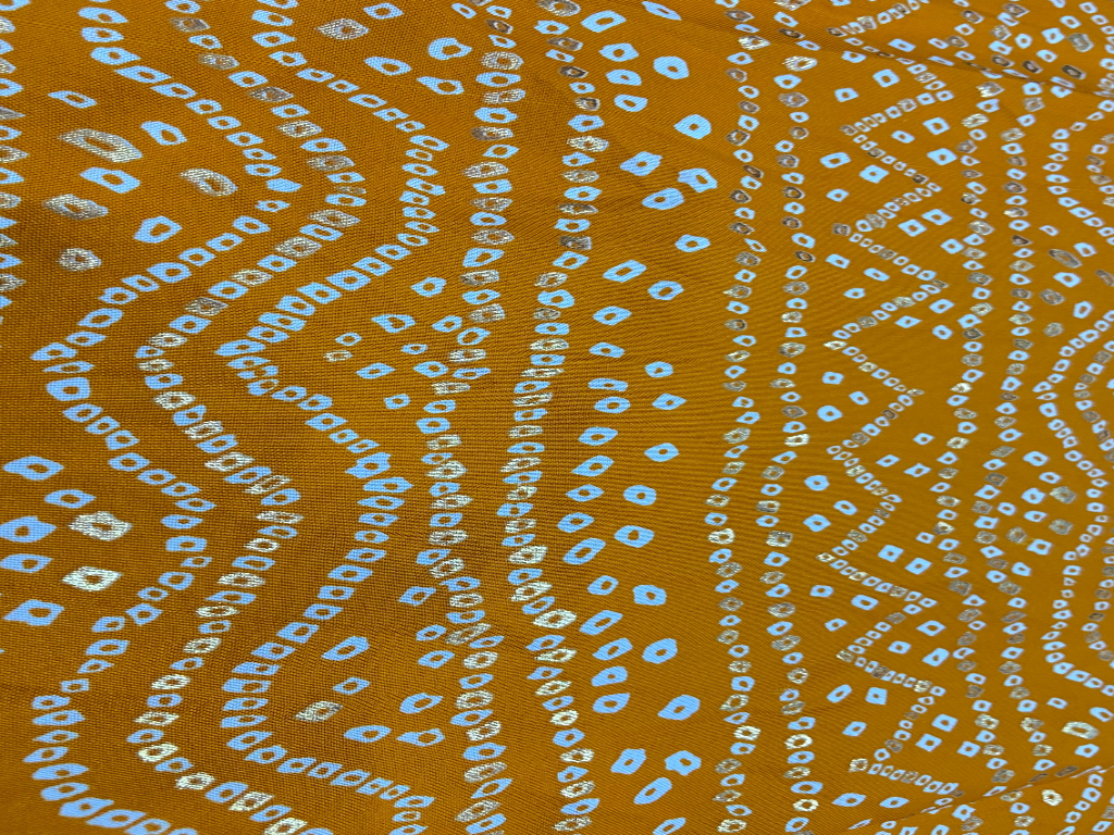 Classical Orange Bandhani Print Pure Cotton Fabric