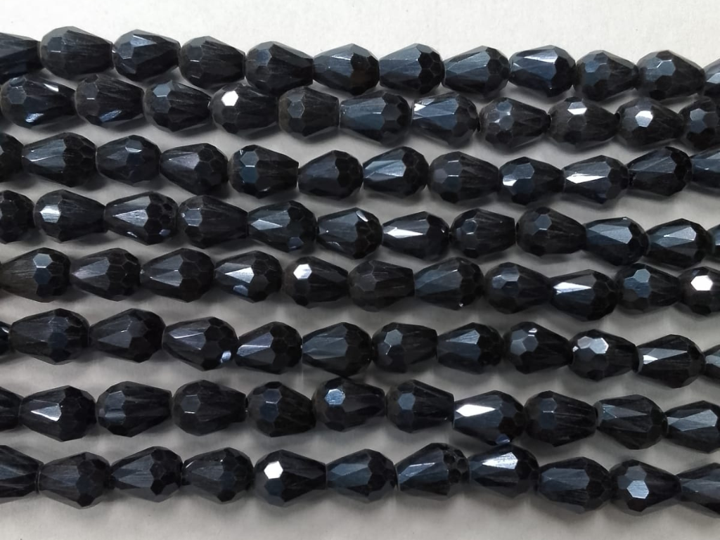 Black Drop Crystal Glass Beads (Wholesale)