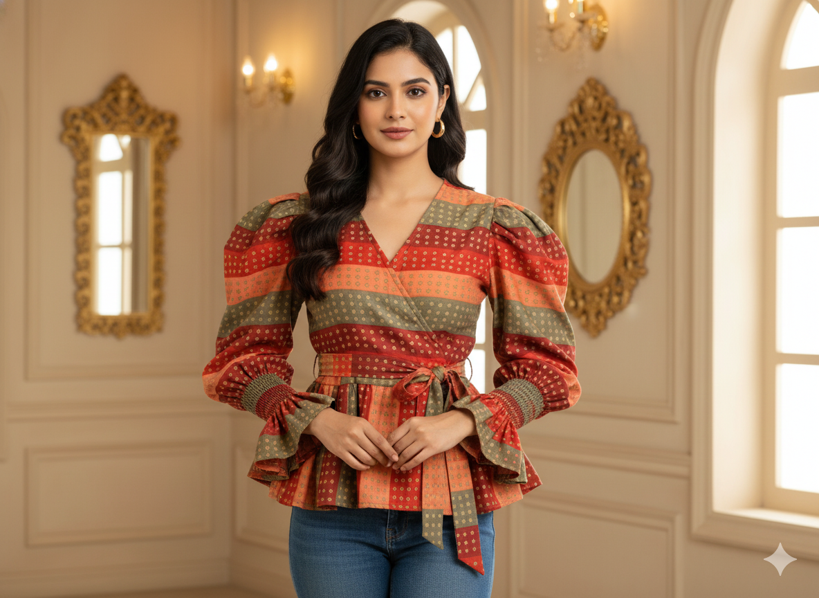 Multicolor Diamond Printed Semi Pashimna Woolen Fabric