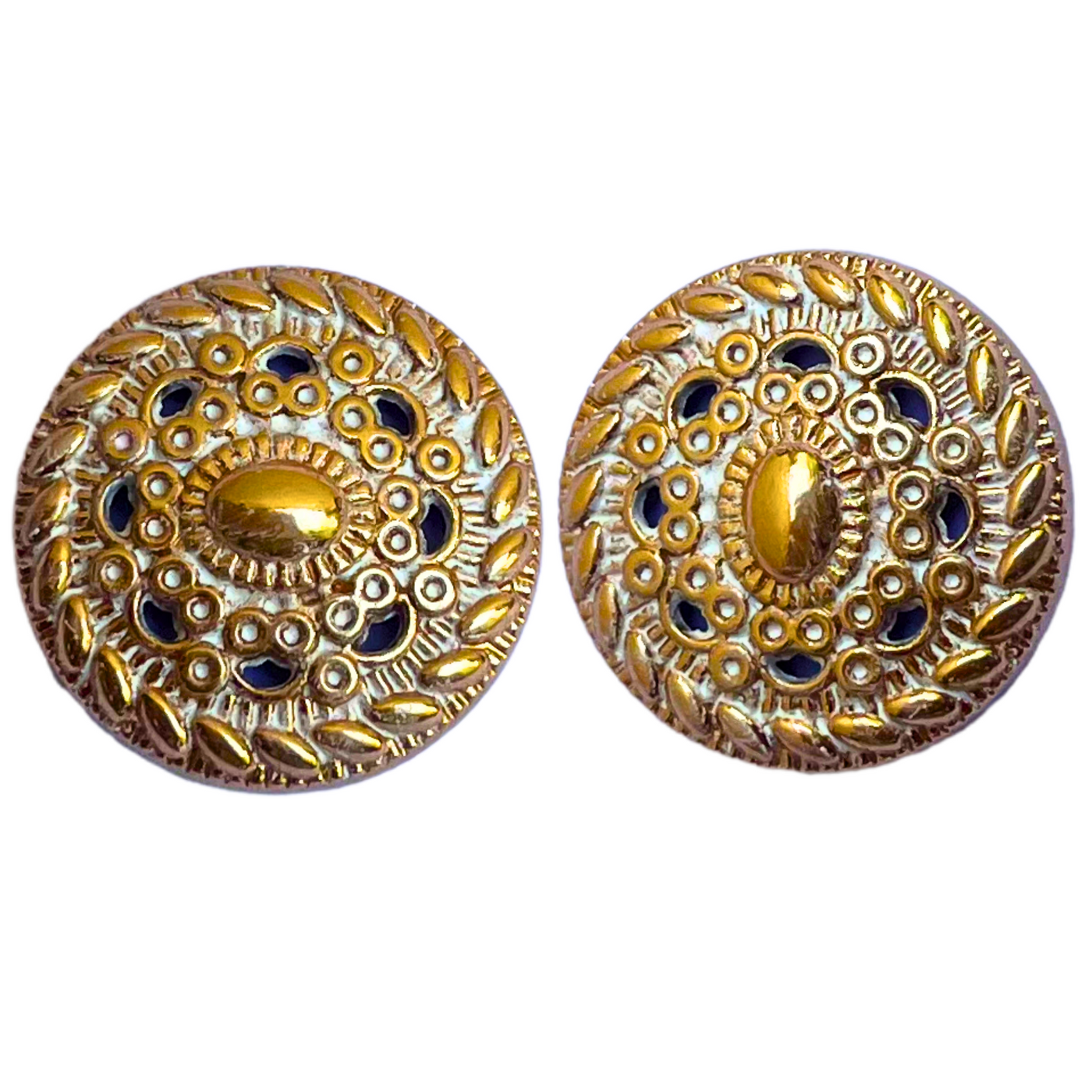 White & Golden Designer Metal Buttons