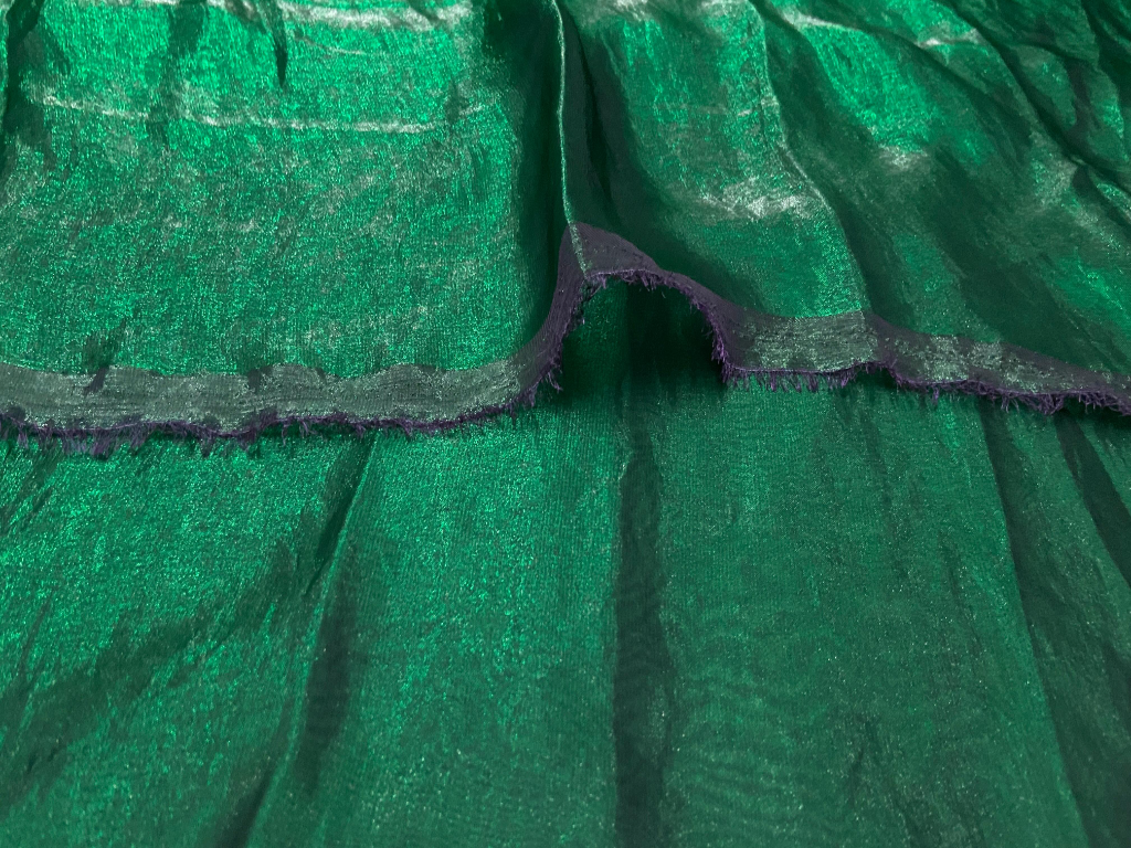 Luxuries Emerald Green Heavy Fendi Silk