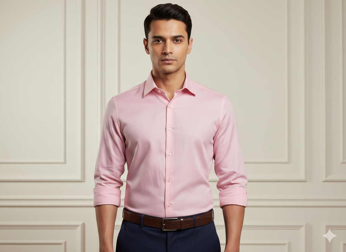 बेबी पिंक प्लेन ग्लेज्ड कॉटन फ़ैब्रिक (थोक)