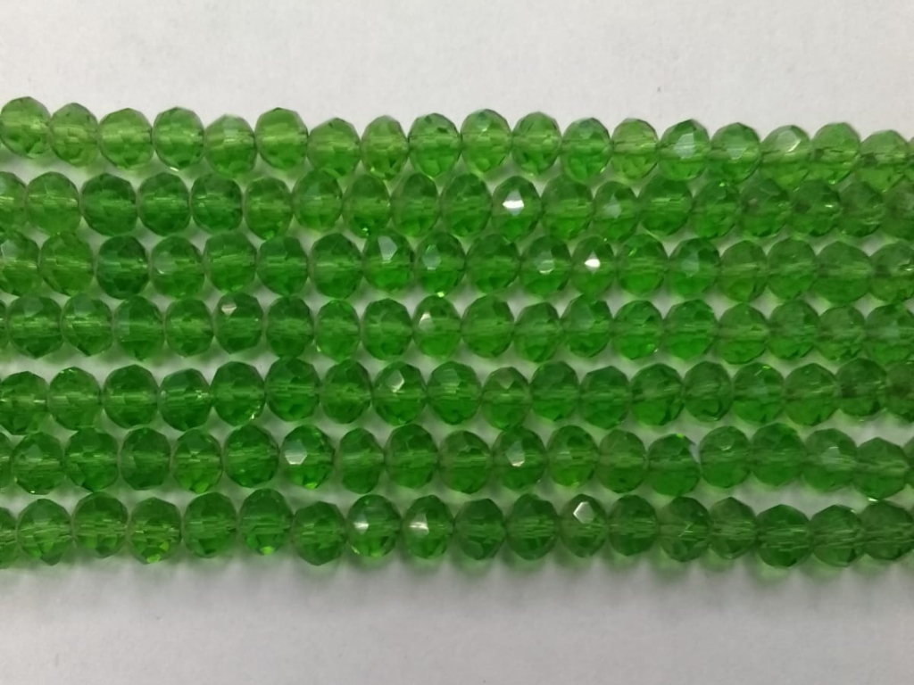 Green Tyre Crystal Glass Beads