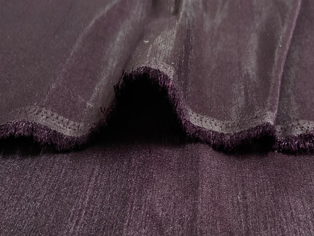 Dark Plum Mulberry Heavy Raw Silk