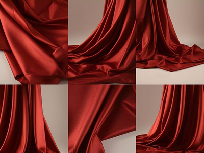 Blooming Russet Red Plain Moss Satin Fabric