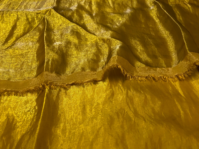 Luxuries Bright Yellow-Gold Heavy Fendi Silk