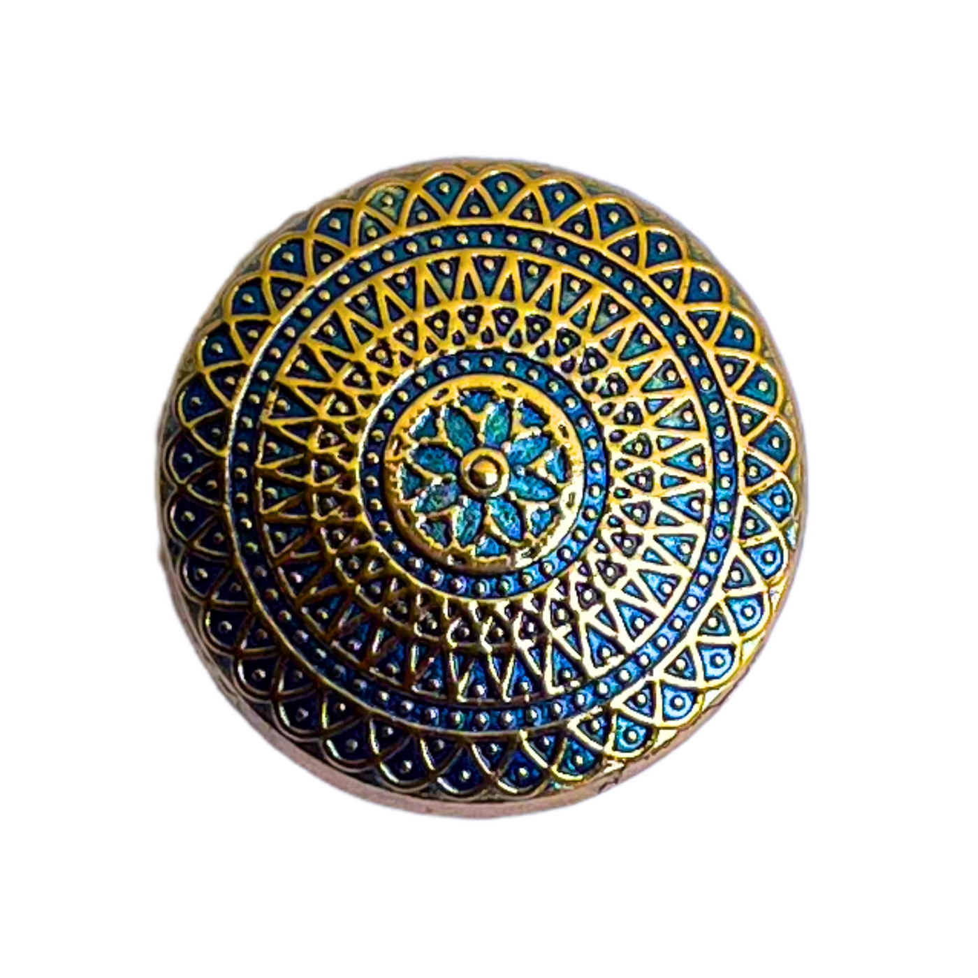 Blue & Golden Color Elegant Traditional Designer Round 1 Hole Metal Buttons