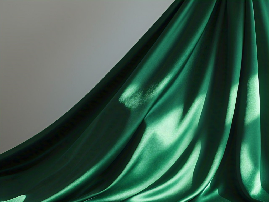 Emerald Green Plain Blooming Satin Fabric