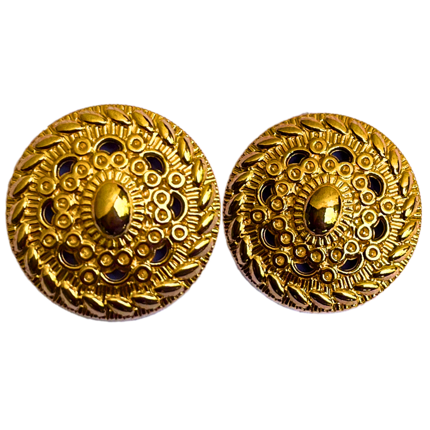 Golden Color Round Desginer 1 Hole Metal Buttons