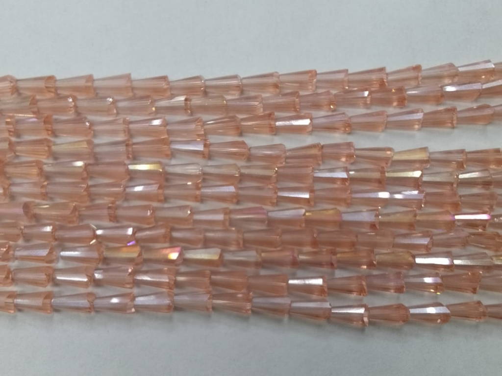 Light Pink Conical Crystal Glass Beads