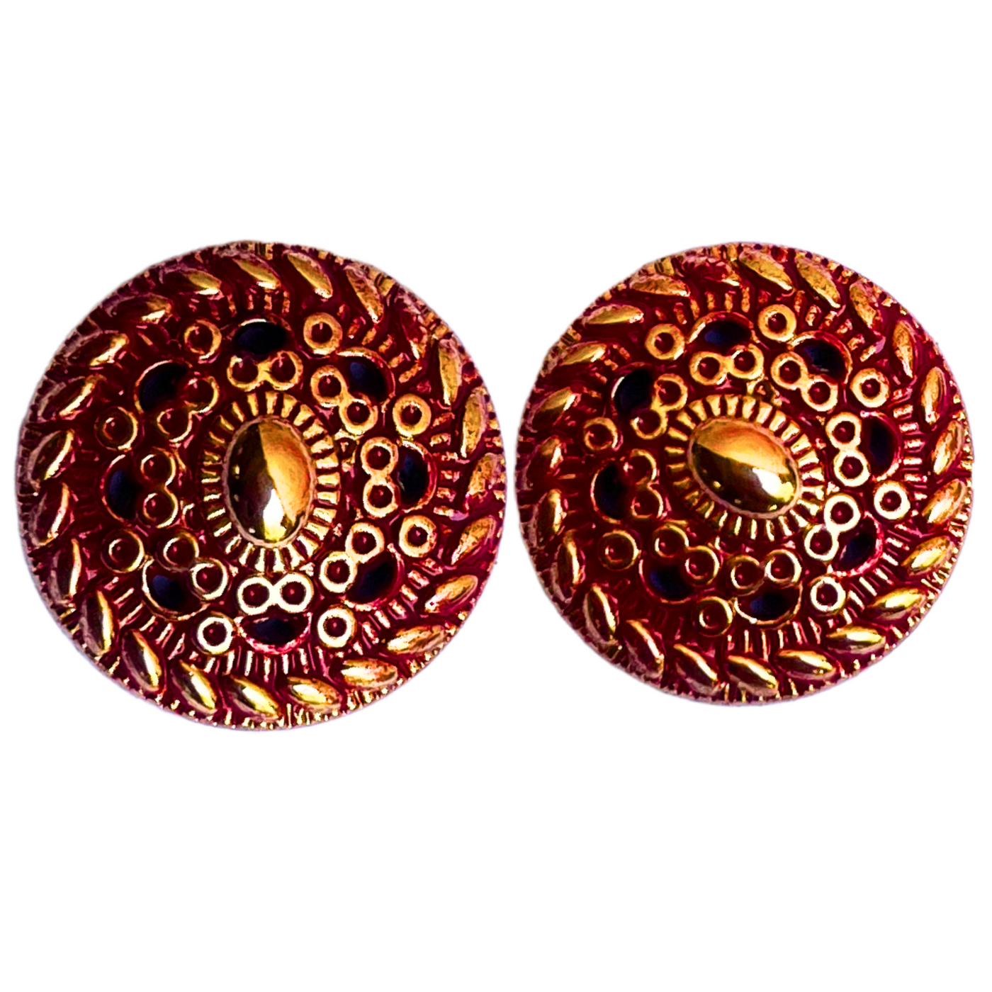 Golden & Red Designer Metal Button