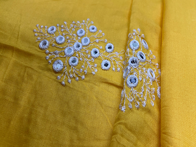 Vibrant Mustard Yellow Cotton Rayon Fabric