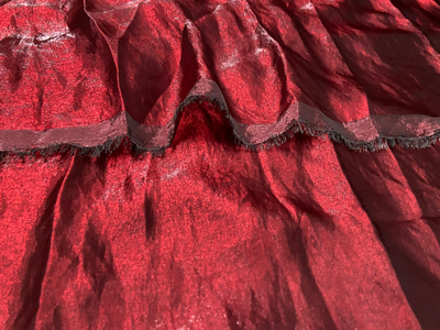 Luxuries Blooming Burgandy Heavy Fendi Silk