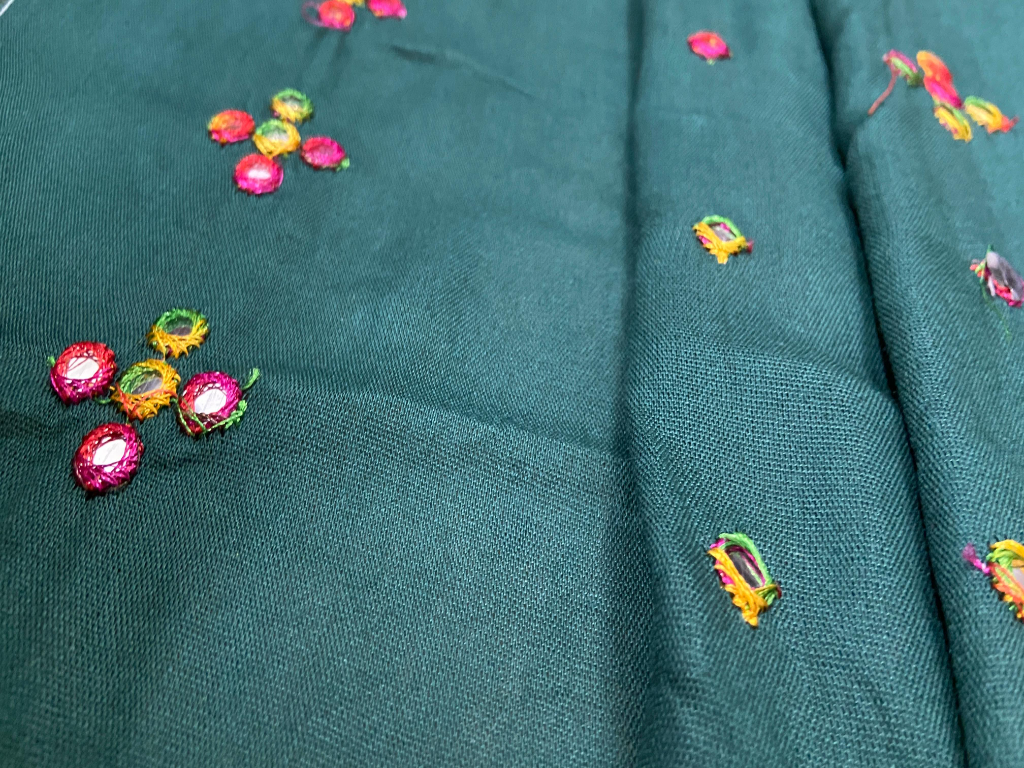 Dark Teal Cotton Rayon Fabric