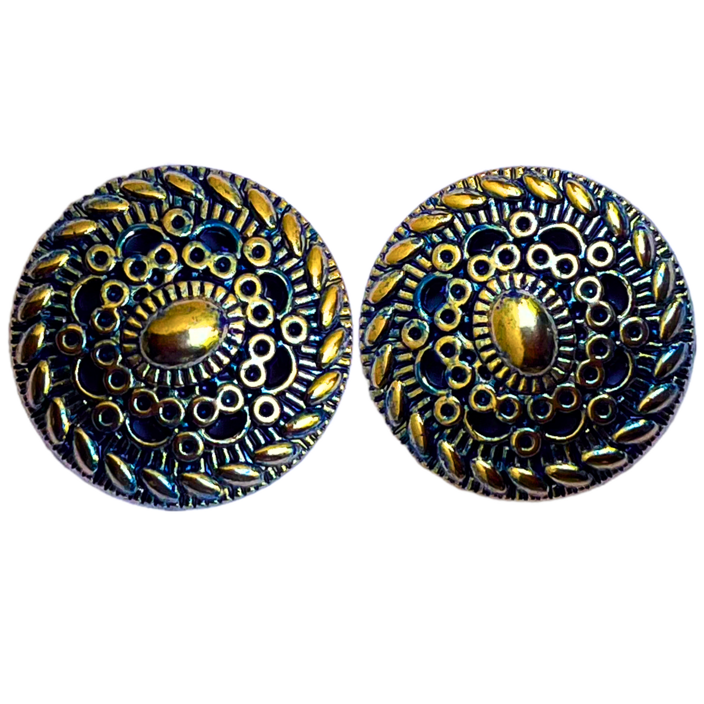 Blue & Golden Designer Metal Buttons