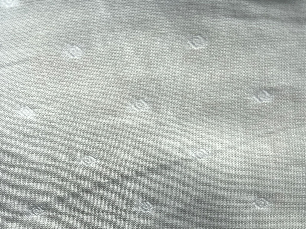 White Doted Dyeable Butta Embroidered Pure Cotton Fabric (Wholesale)