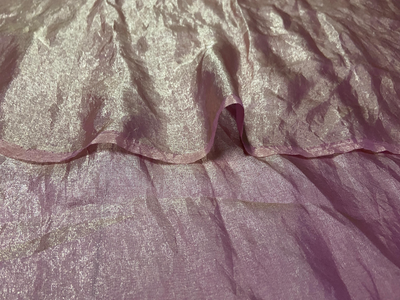 Luxuries Metalic Rose Gold Heavy Fendi Silk