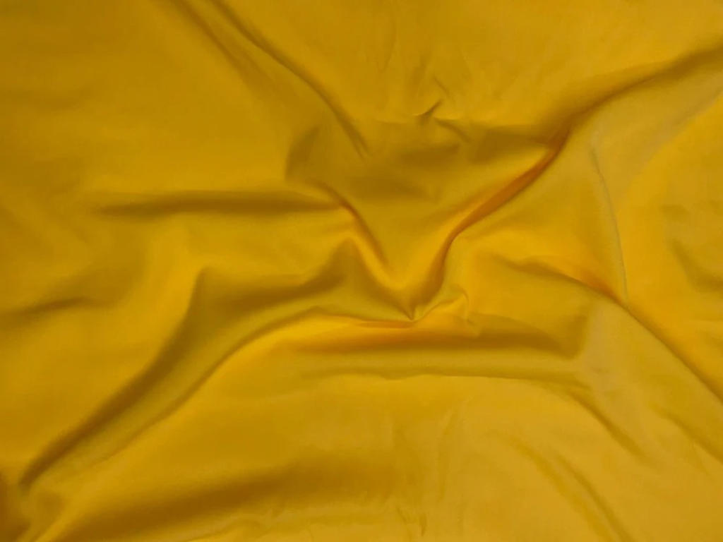 Tokiyo Mustered Yellow Plain Crepe Fabric
