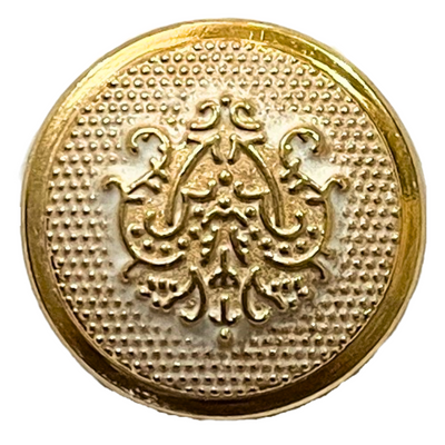 White & Golden King & Queen Singhasan Designer Round 1 Hole Metal Buttons