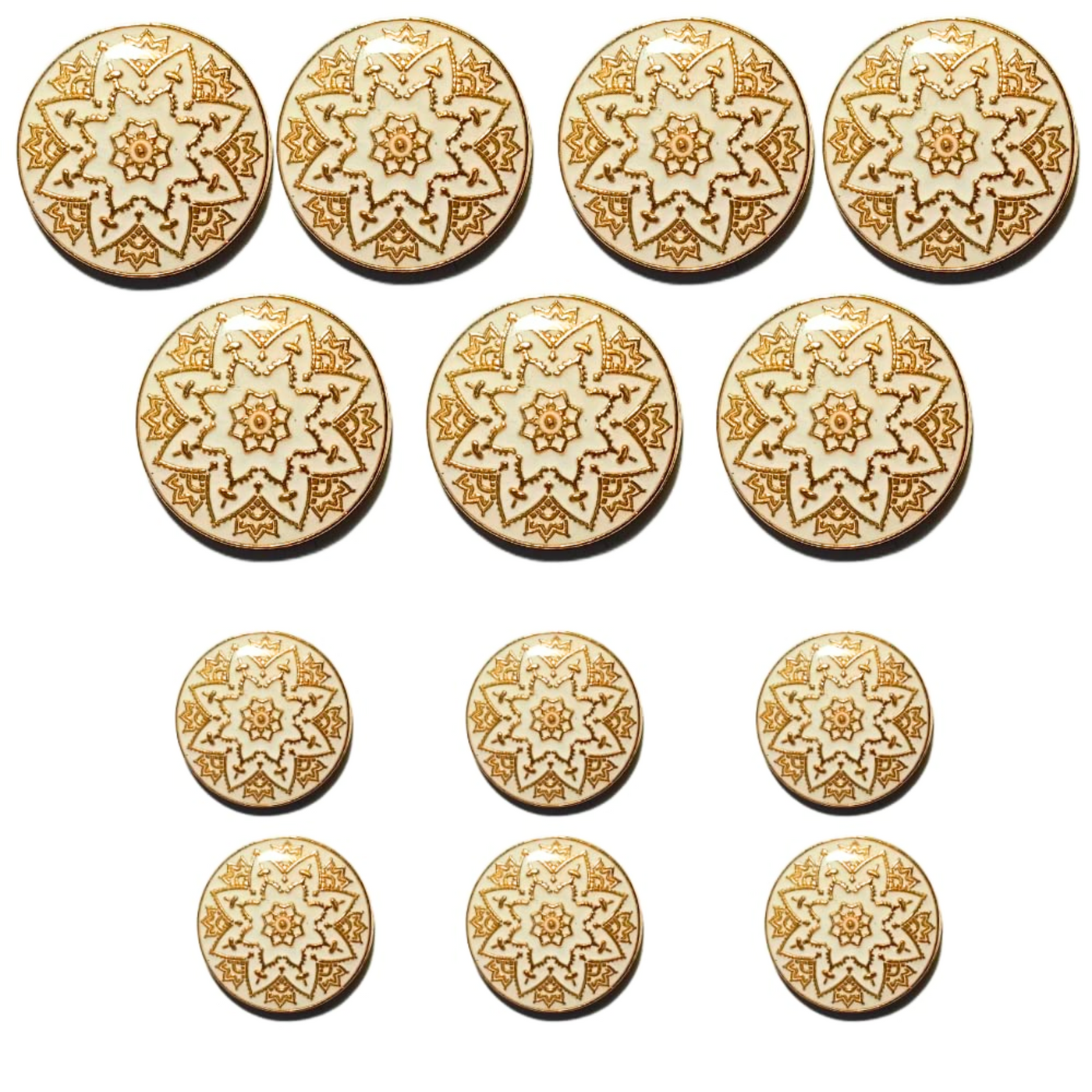 White and Golden Designer Metal Buttons