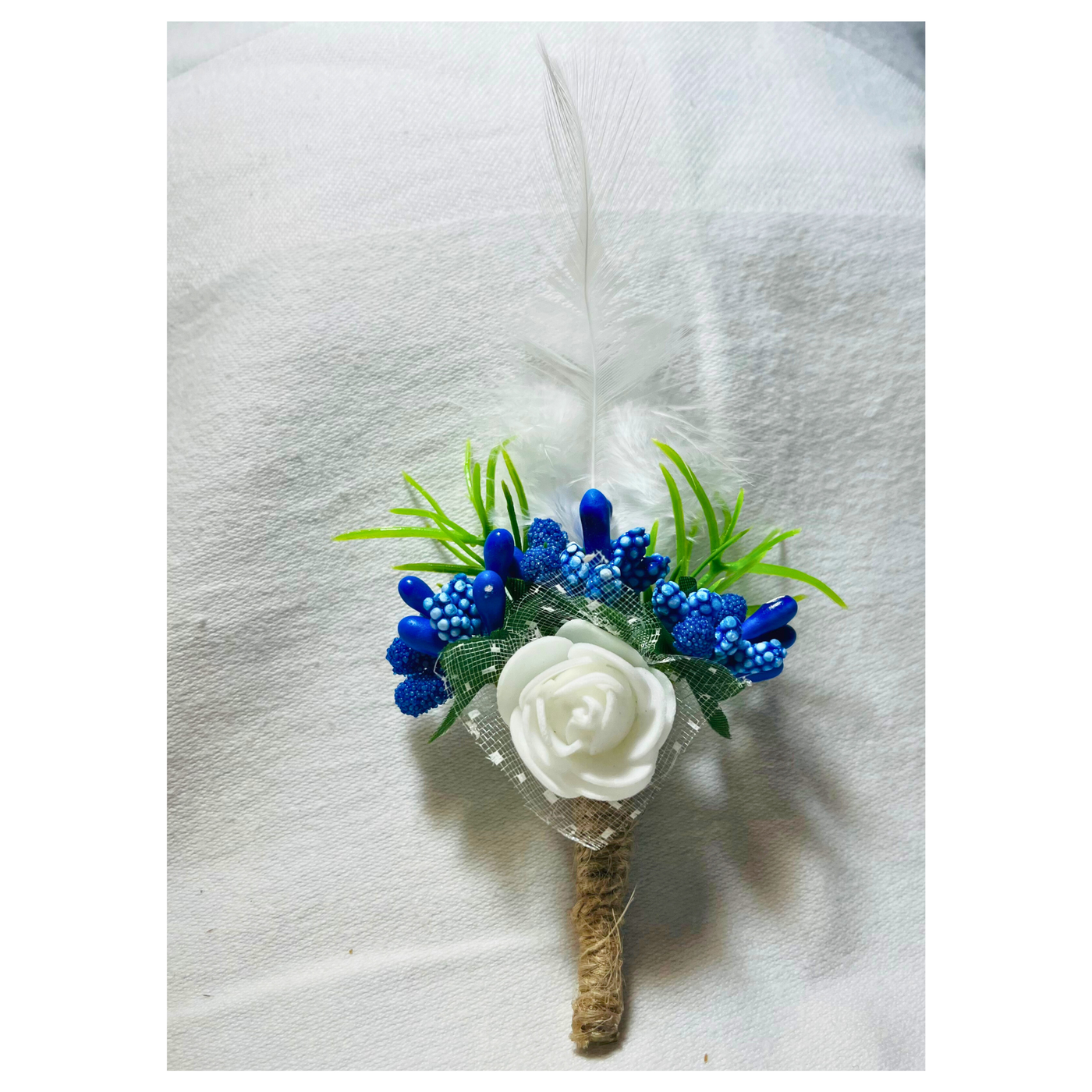 Multicolor Faux Feather Flower Brooch