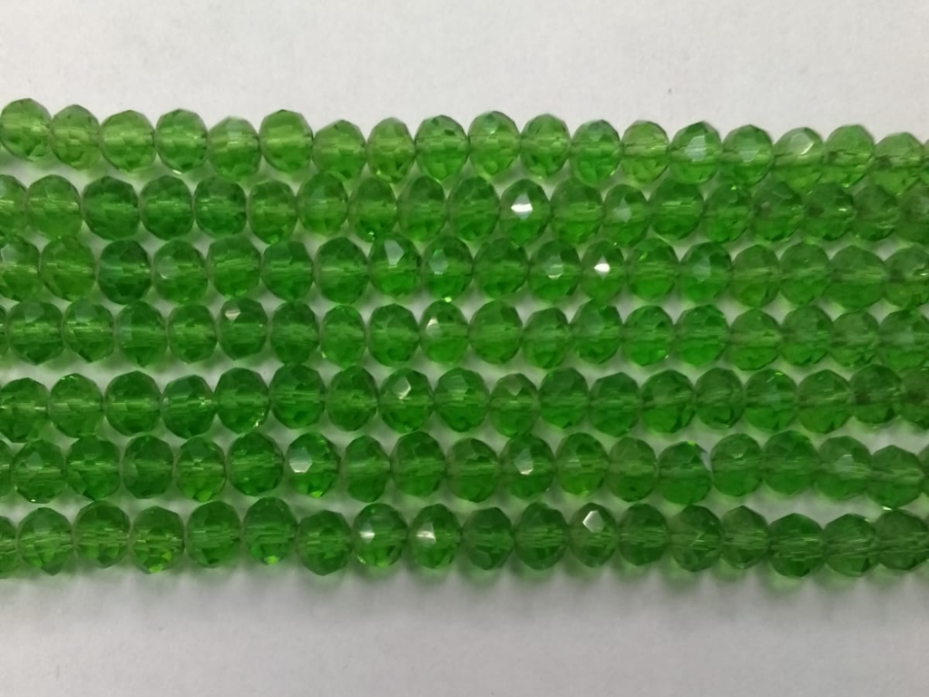 Green Lustre Tyre Crystal Glass Beads