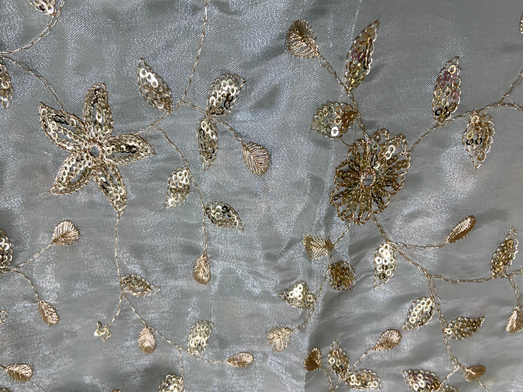 Muted Green Jimmy Chu Mulberry Silk Fabric
