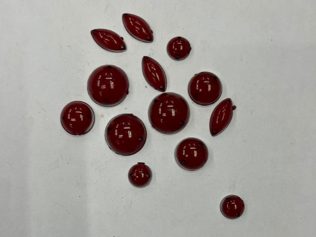 Maroon Mix Assorted 2 Hole Plastic Stone