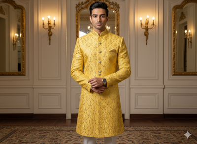 नींबू पीला धातुई सेक्विन कढ़ाई मलाई साटन कपड़ा