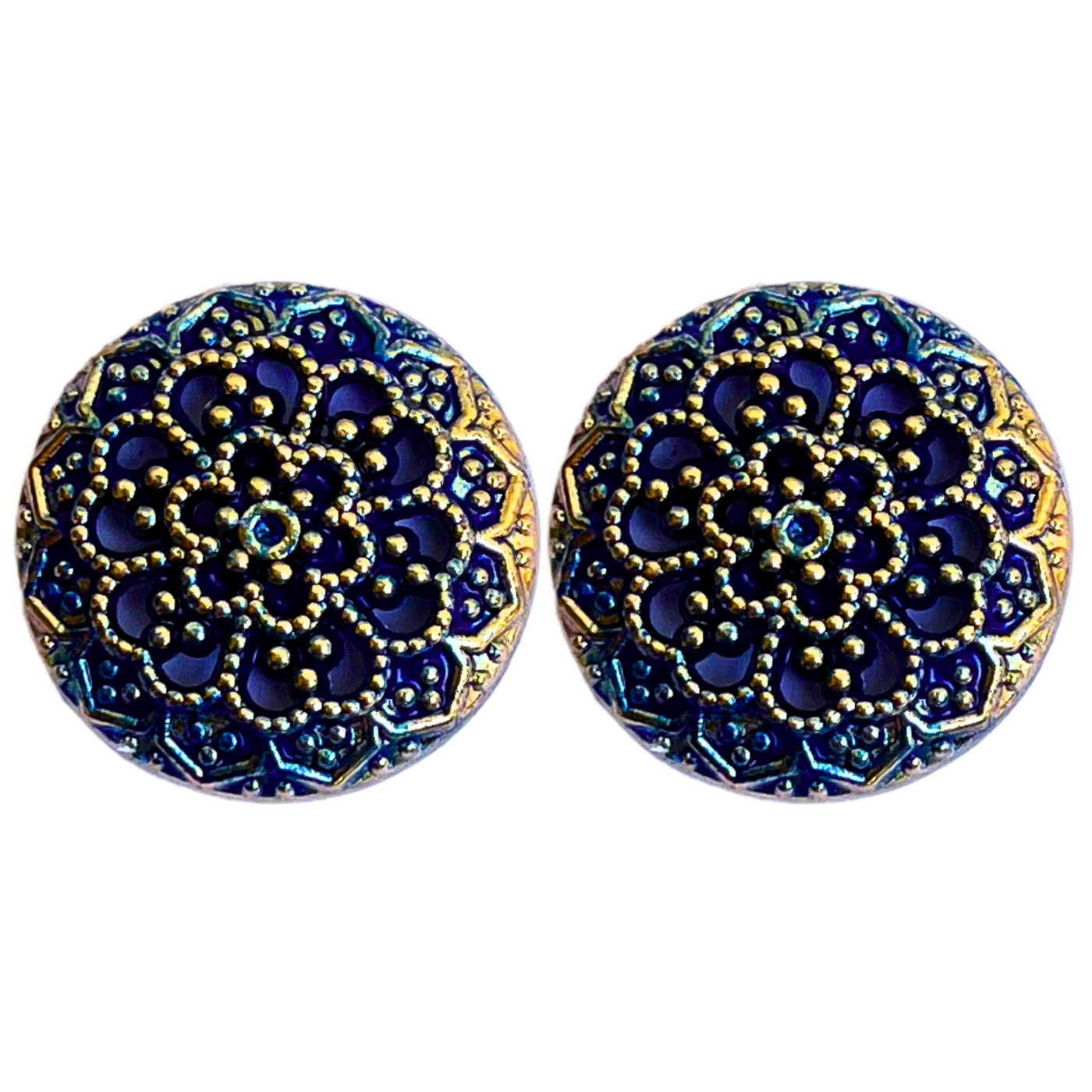 Blue & Golden Designer Metal Buttons