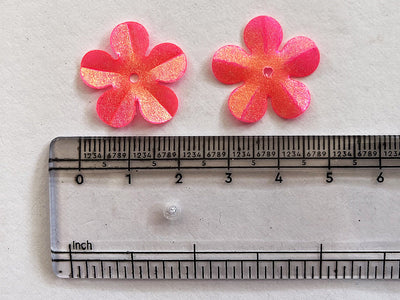 Hot Pink Rainbow Flower Plastic Sequins(Wholesale)