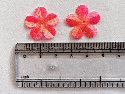 Hot Pink Rainbow Flower Plastic Sequins