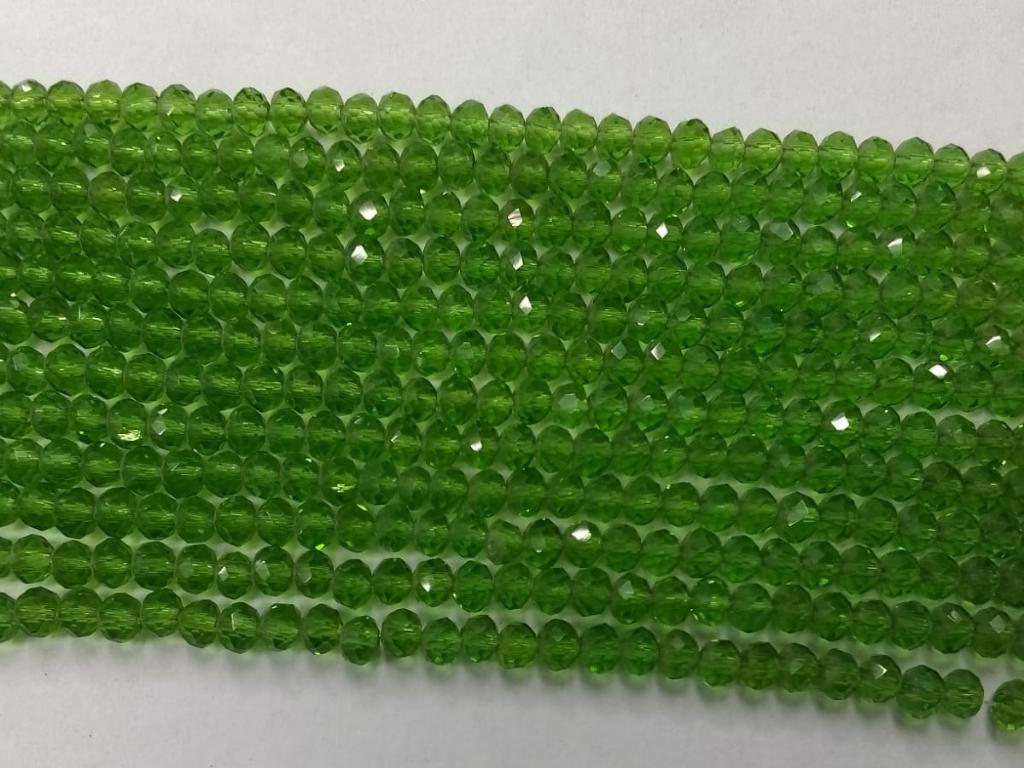 Green Tyre Crystal Glass Beads (Wholesale