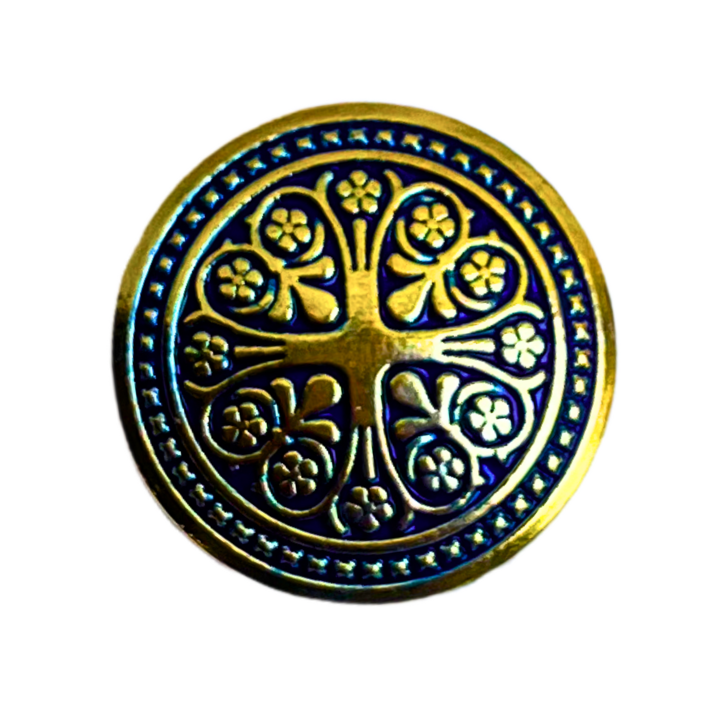 Blue & Golden Color Traditional Designer 1 Hole Metal Buttons