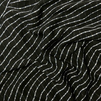 Black & White  Stripes Printed Georgette Fabric