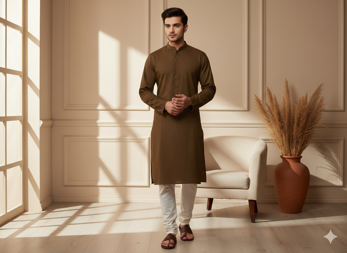 Coffe Brown Plain 100% Pure Mul Mul Cotton