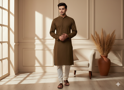 Coffe Brown Plain 100% Pure Mul Mul Cotton