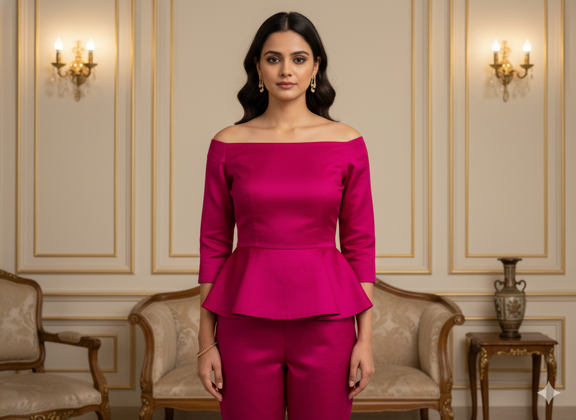 चमकदार मैजेंटा सादा शुद्ध विस्कोस गाजी सिल्क कपड़ा