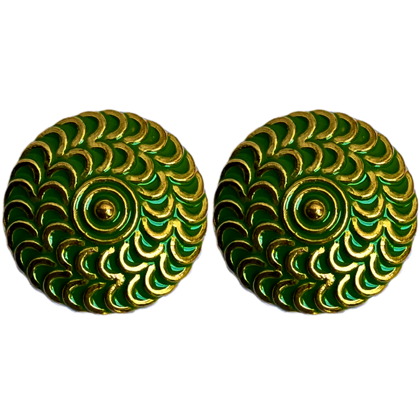 Green & Golden Designer Metal Button