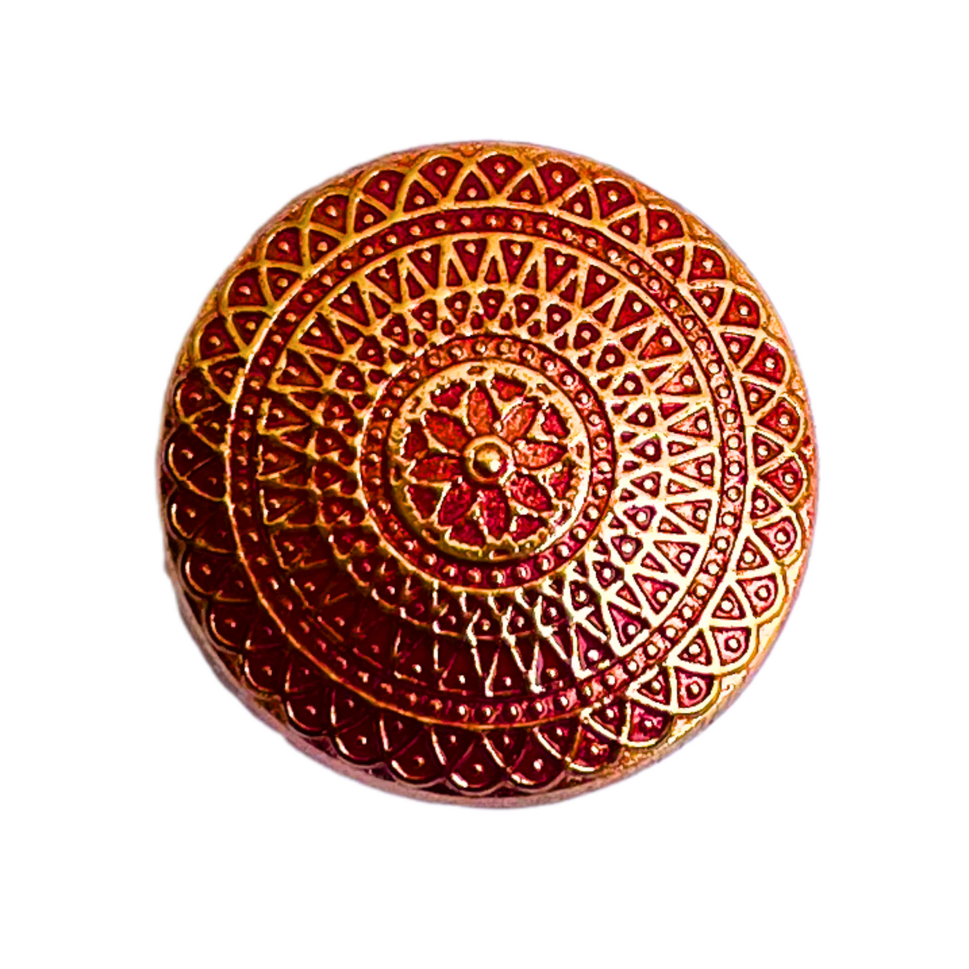 Red & Golden Color Elegant Traditional Designer Round 1 Hole Metal Buttons