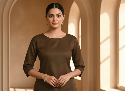 Coffe Brown Plain 100% Pure Mul Mul Cotton