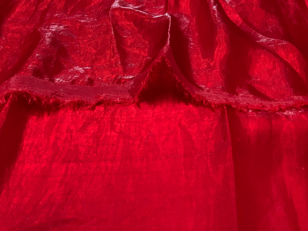 Luxuries Vibrant Red Heavy Fendi Silk