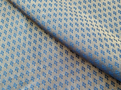 Ocean Blue Teal Geometric Rapier Jacquard Fabric