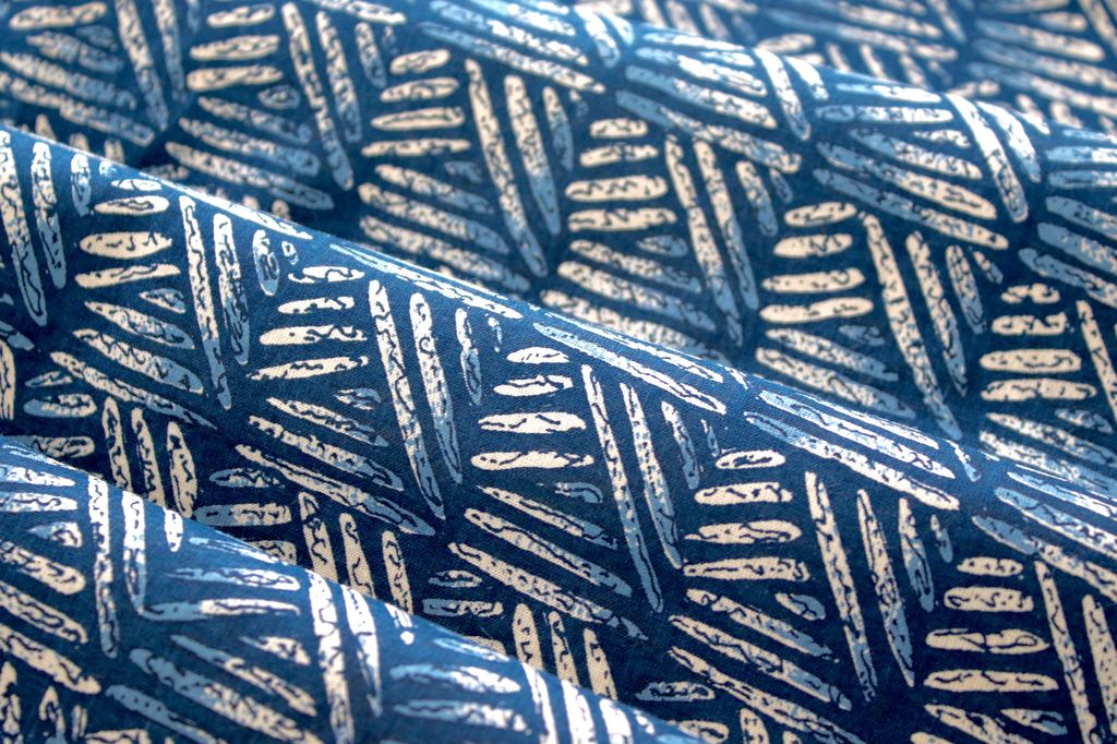 Blue Abstract Printed Pure Cotton Fabric