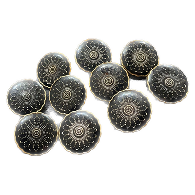 Black Circular Designer Metal Buttons