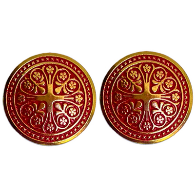 Red & Golden Color Traditional Designer 1 Hole Metal Buttons