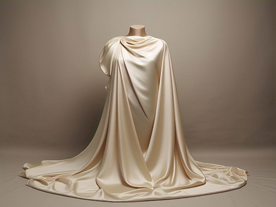 Blooming Cream Satin Fabric