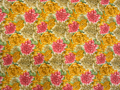 Multicolour Floral Digitally Printed Butter Crepe Fabric